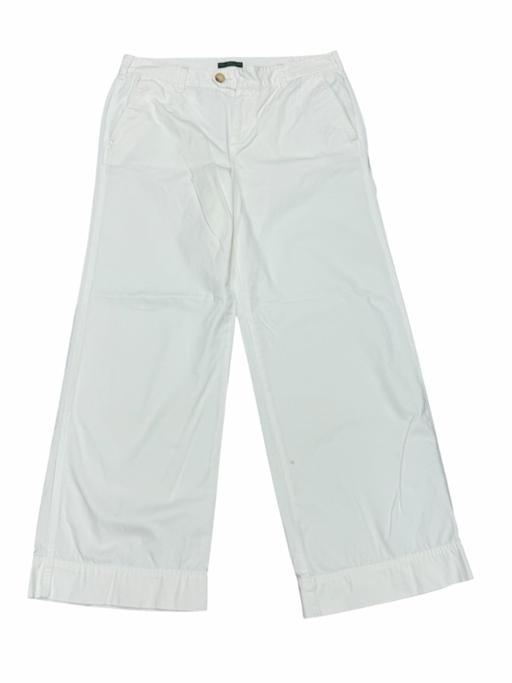 Ralph Lauren Jeans Co Wide Leg White Cotton Wide Leg Pants